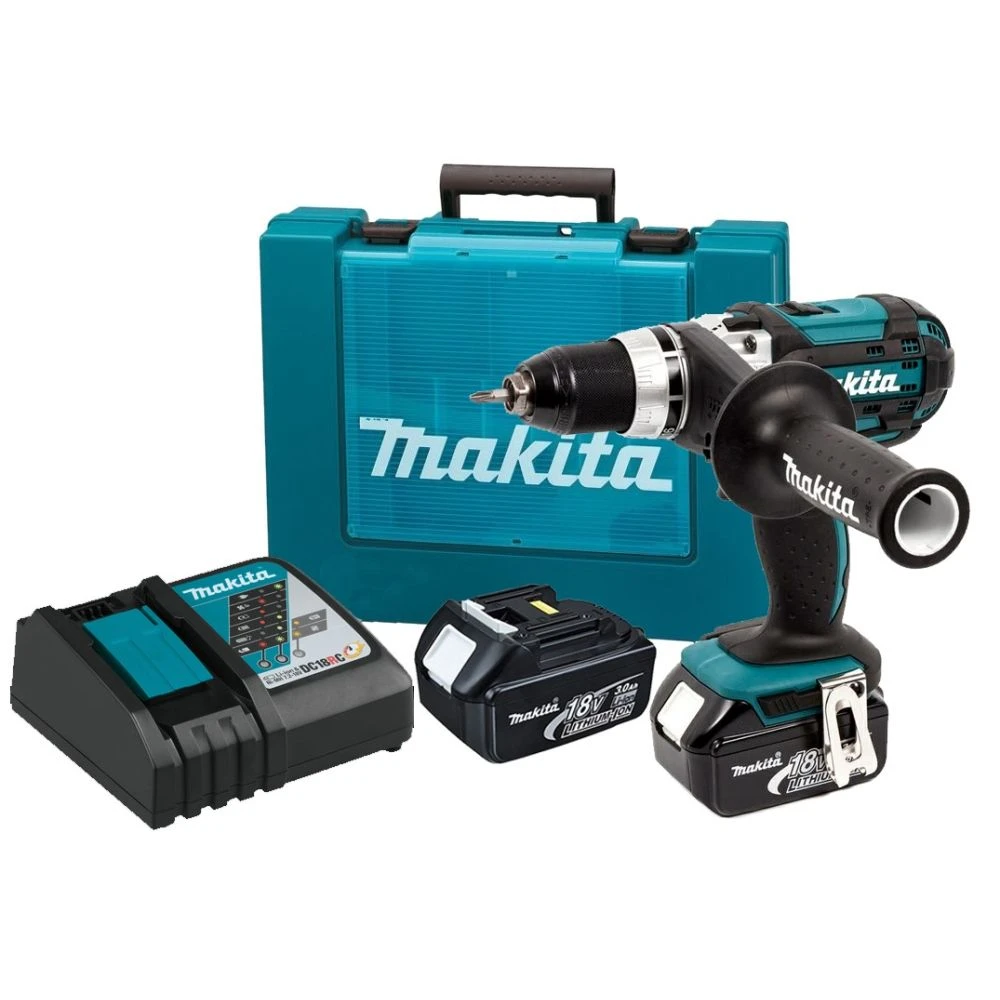 Аккумуляторная дрель-шуруповерт Makita DDF451RFE, 18 В, 1700 об/мин, с 2 АКБ 3 Ач и ЗУ, в кейсе
