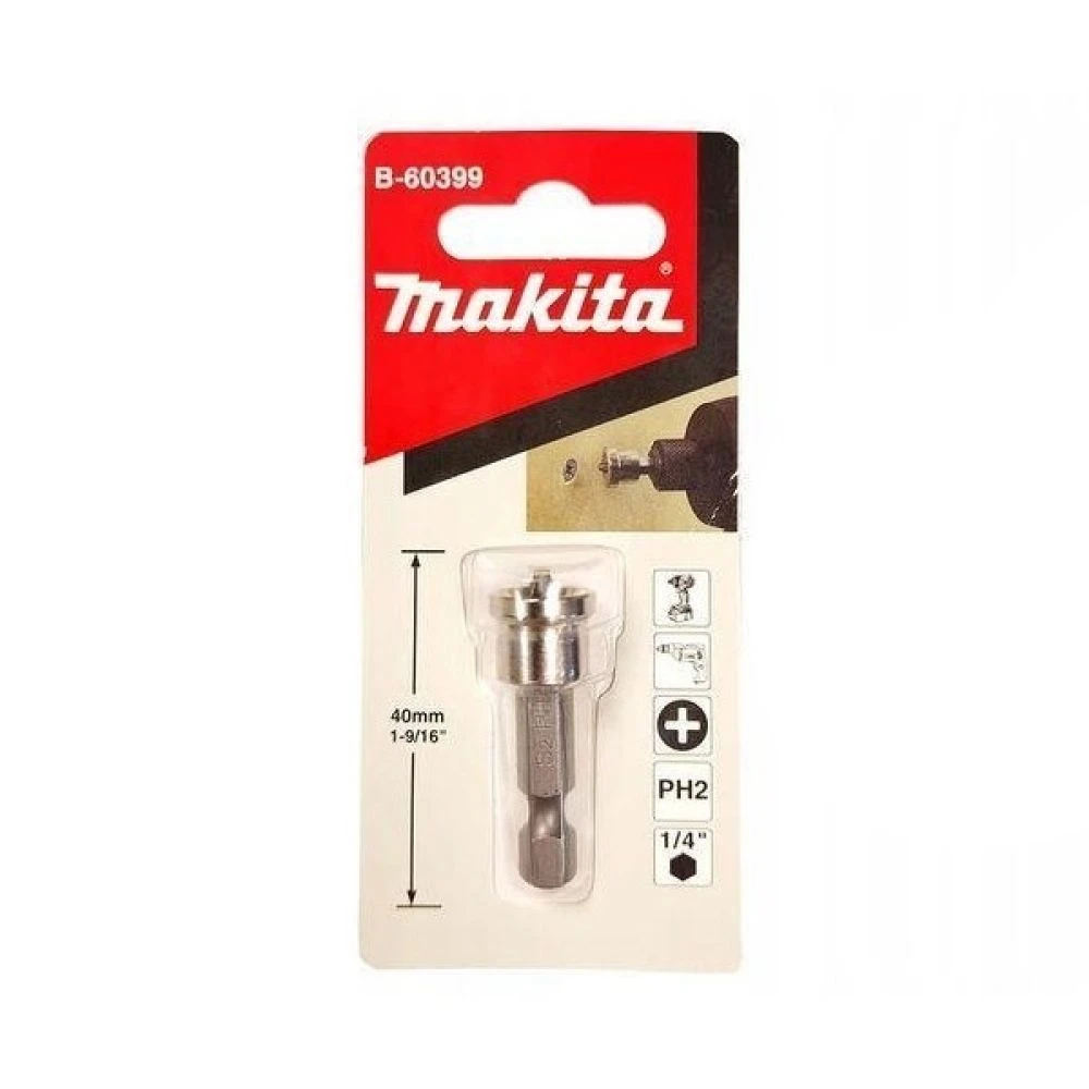 Бита Makita, с ограничителем, PH2, 40 мм, 1 шт., B-60399