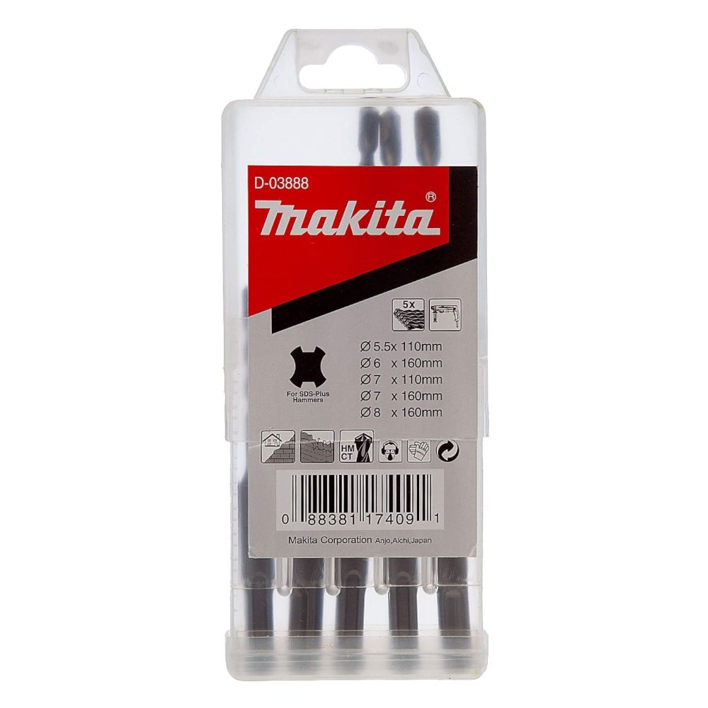 Набор буров Makita , SDS-Plus, 5.5-8 мм (D-03888)