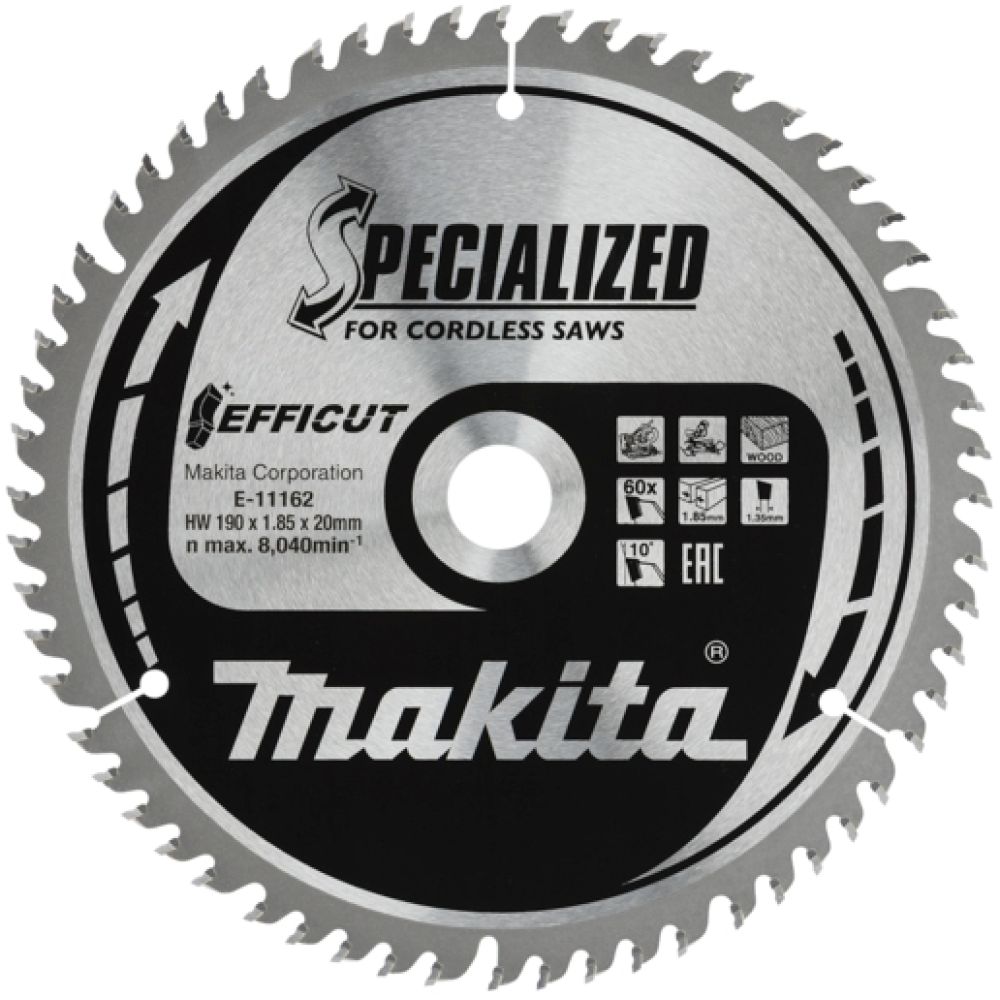 Пильный диск Makita для дерева EFFICUT, 190x20x1, 85/1, 35x60T, E-11162