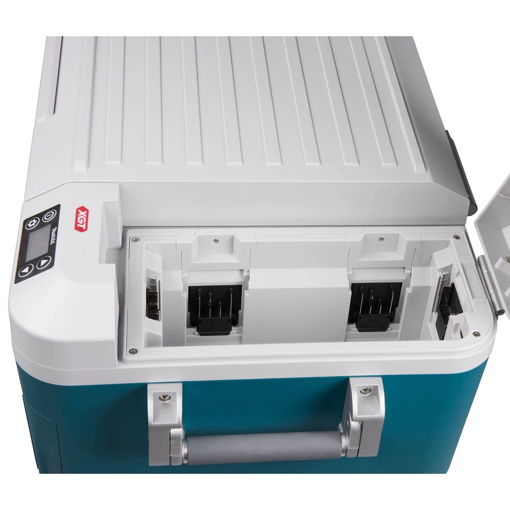 Аккумуляторный холодильник Makita CW002GZ01, с функцией подогрева и возможностью работы от сети, 18/40 В, 50 л, без АКБ и ЗУ