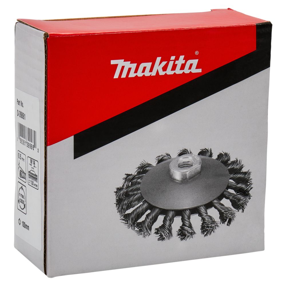 Щетка проволочная конусная Makita 100 мм, (D-39861)