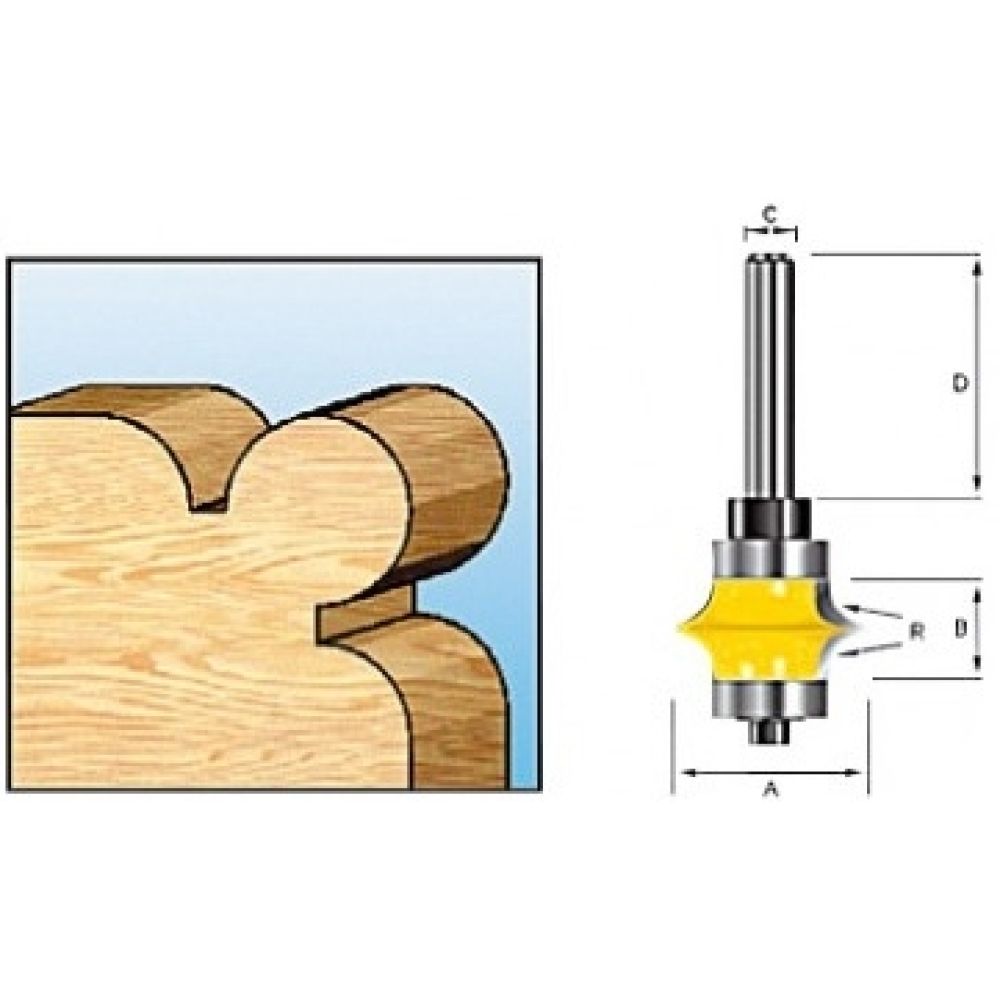 Фреза кромочная фигурная Makita 28.6х15.9х8х32х2Т, D-11710