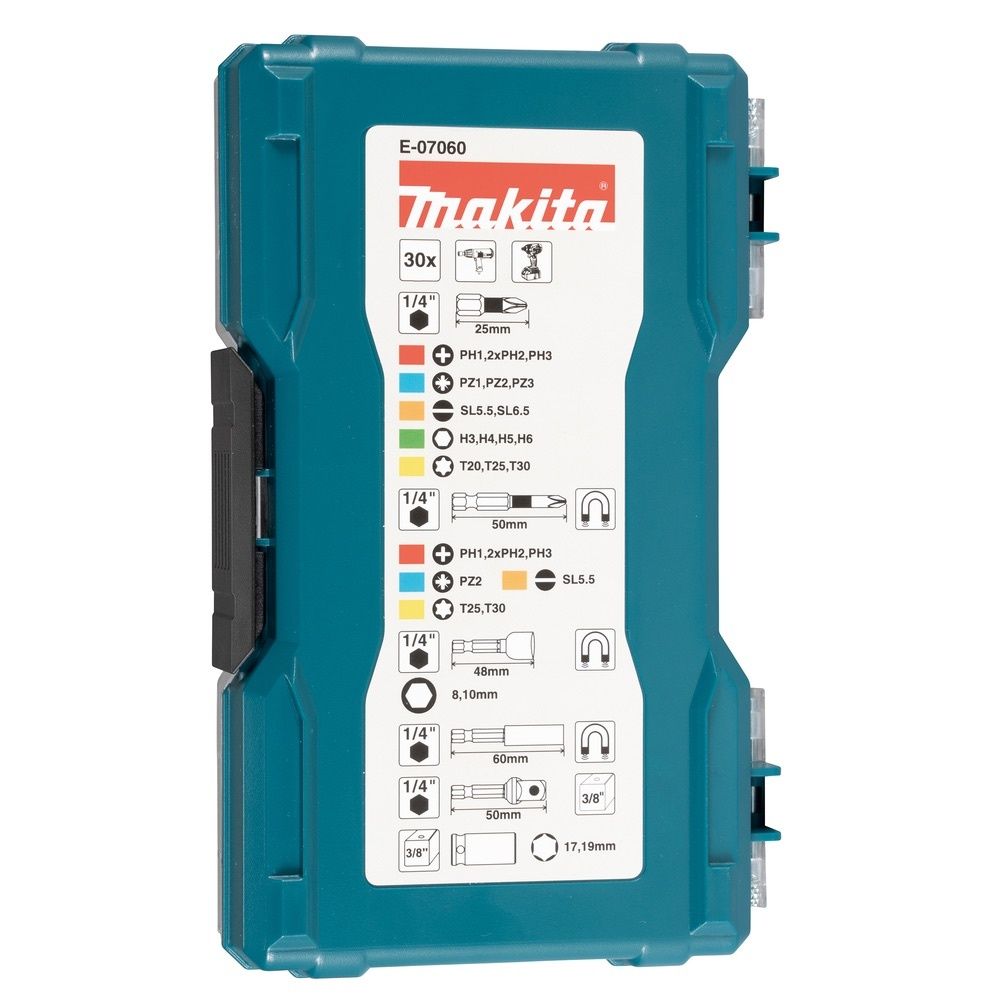 Набор бит и ударных головок Makita, 30 шт., E-07060