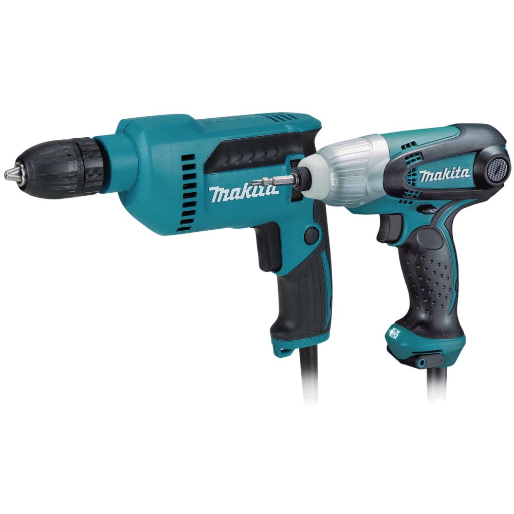Набор электроинструмента Makita: дрель DP4021 + ударный шуруповерт TD0101F (ACSET-1)