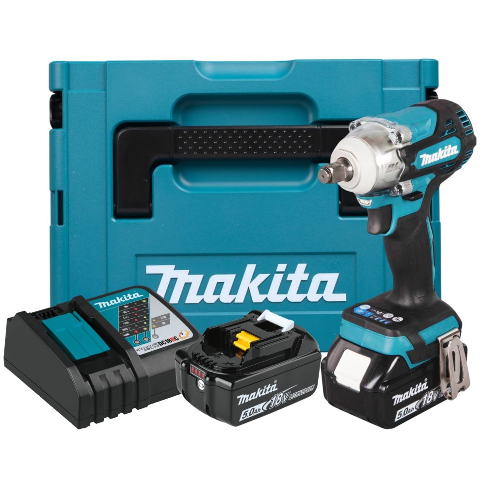 Аккумуляторный гайковерт Makita DTW300RTJ, 18 В, 330 Нм, 4000 уд/мин, с 2 АКБ 5 Ач и ЗУ, в кейсе MakPac