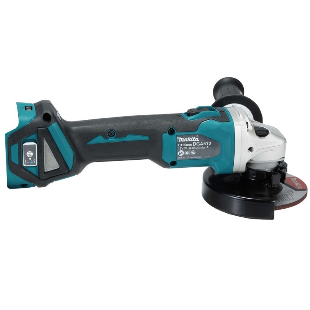 Аккумуляторная угловая шлифмашина Makita, 18 В, 125 мм, 8500 об/мин, без АКБ и ЗУ, DGA512Z