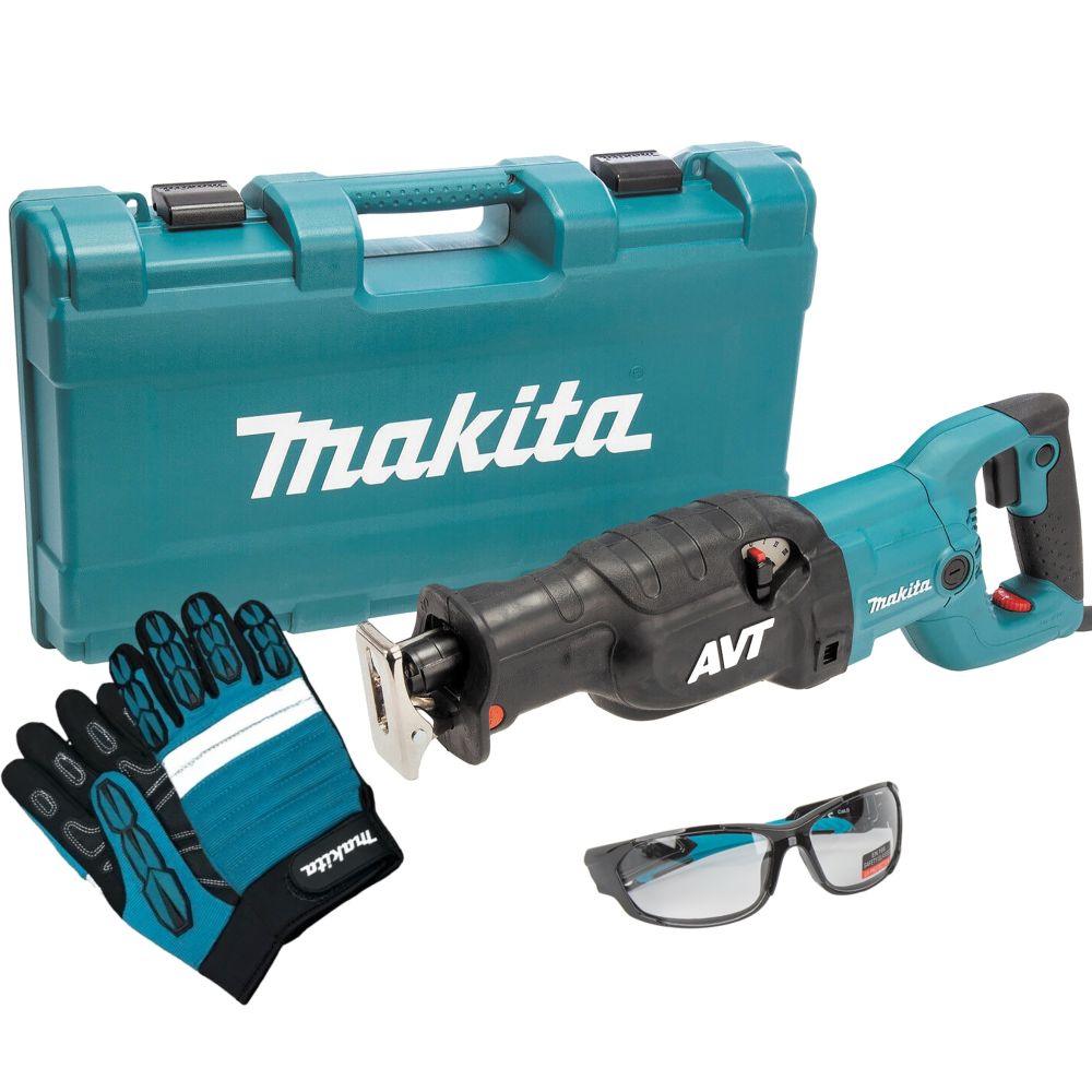 Набор Makita: сабельная пила JR3070CT, 1510 Вт, 2800 ход/мин + перчатки "Механик" PGH-160350-L + защитные очки PGW-180110, прозрачные, PT1050