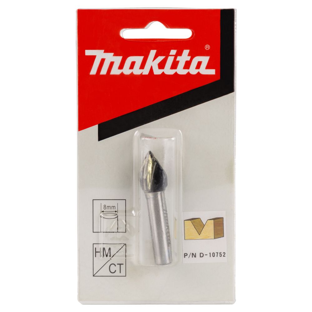 Фреза V-образная 60° Makita 12, 7х15, 9х8х32х2Т, D-10752