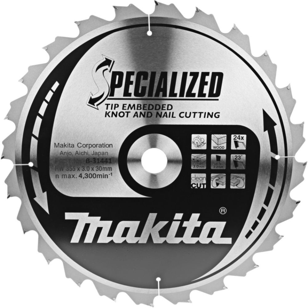 Диск пильный Makita B-31441, для демонатжных работ, 355х30х2.2 мм