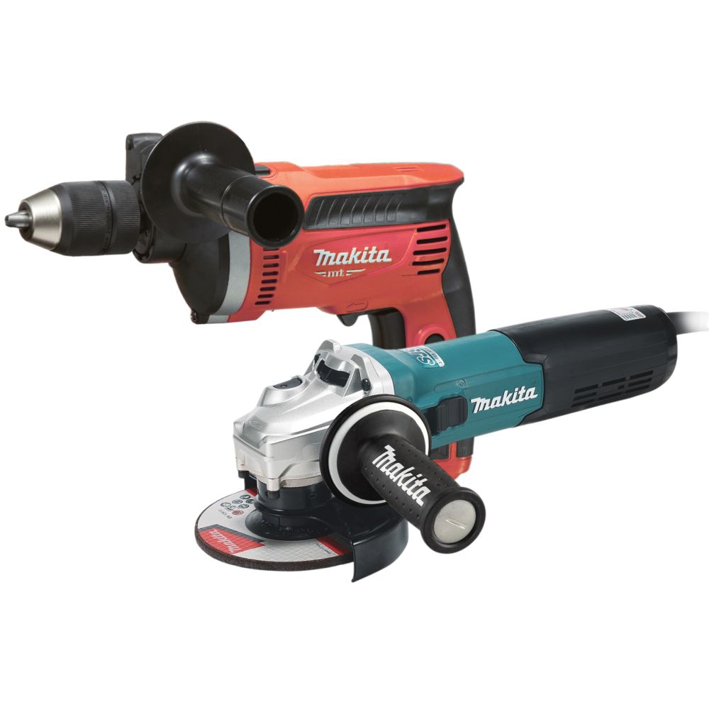 Набор электроинструмента Makita: ударная дрель M8101 + угловая шлифмашина GA5090X01 (ACSET-9)