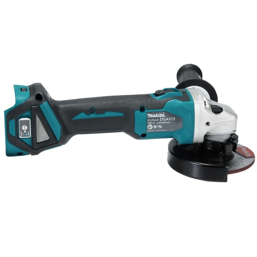 Аккумуляторная угловая шлифмашина Makita DGA512ZU, 18 В, 125 мм, 8500 об/мин, без АКБ и ЗУ