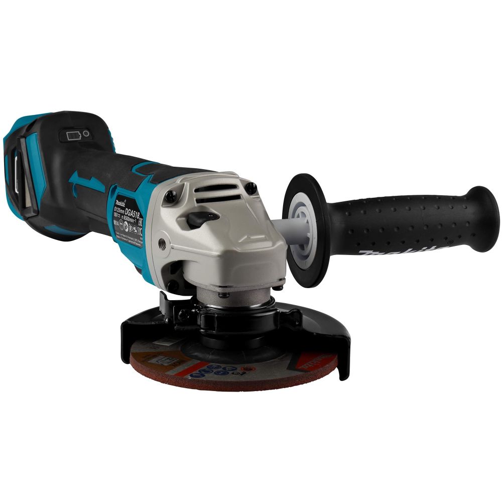 Аккумуляторная угловая шлифмашина Makita, 18 В, 125 мм, 8500 об/мин, без АКБ и ЗУ, DGA518ZU