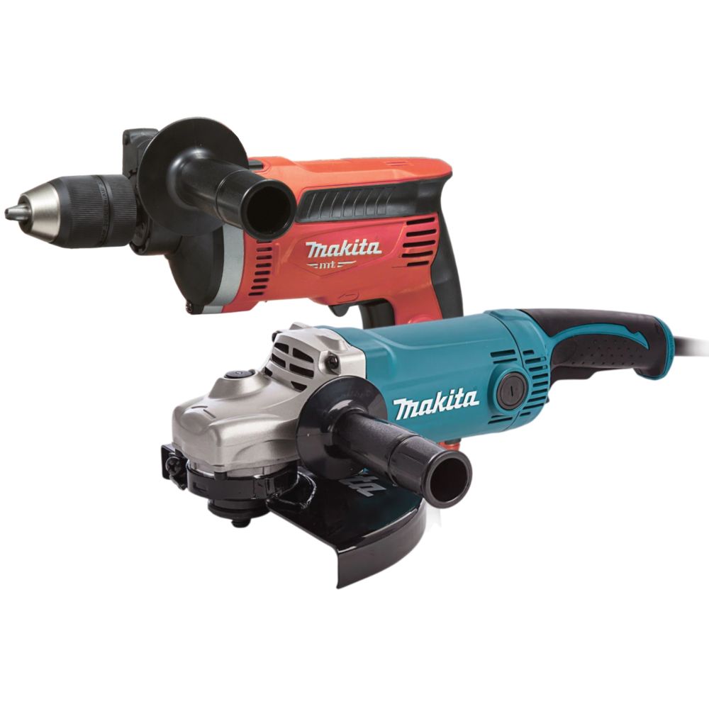 Набор электроинструмента Makita: ударная дрель M8101 + угловая шлифмашина GA9050 (ACSET-19)