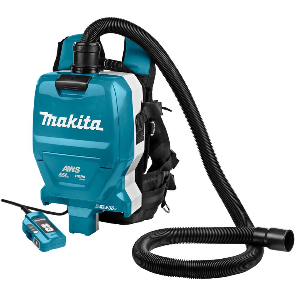 Аккумуляторный ранцевый пылесос Makita DVC265, 2x18 В, 2 л, с 2 АКБ 5 Ач, без ЗУ (DUST-KITM16)