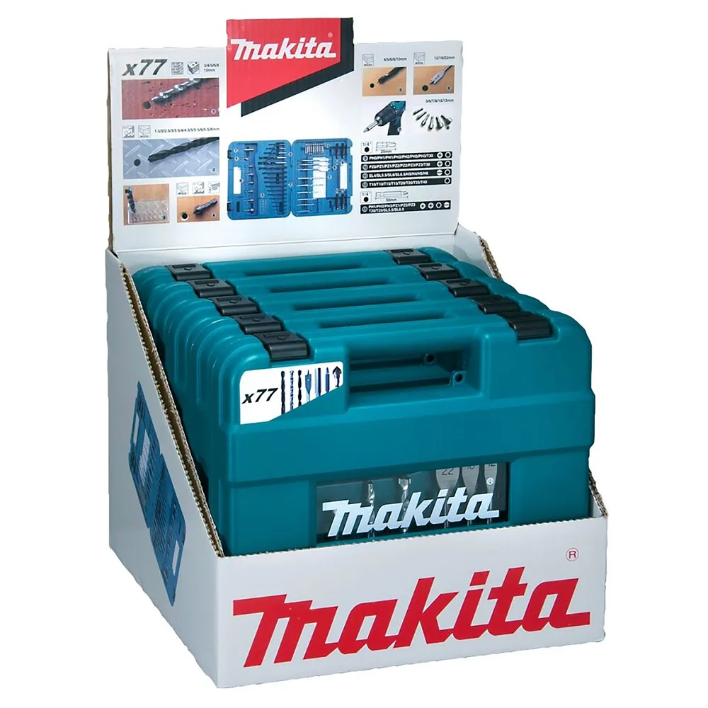 Набор бит и сверл Makita Square, 77 шт., D-47226-5 (5 наборов в упаковке)