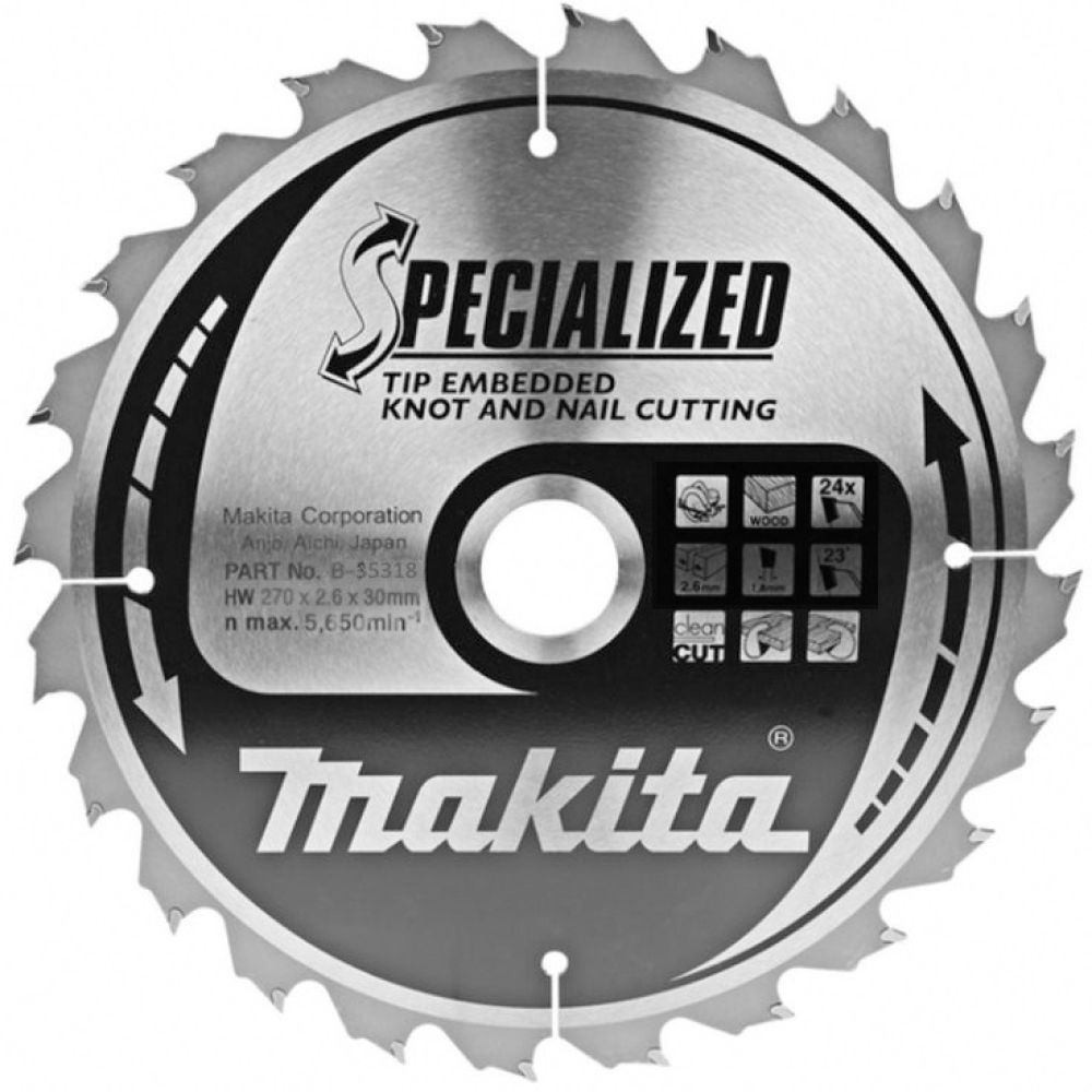 Пильный диск Makita для демонтажных работ, 270x30x2.6/1.8x24T, B-35318