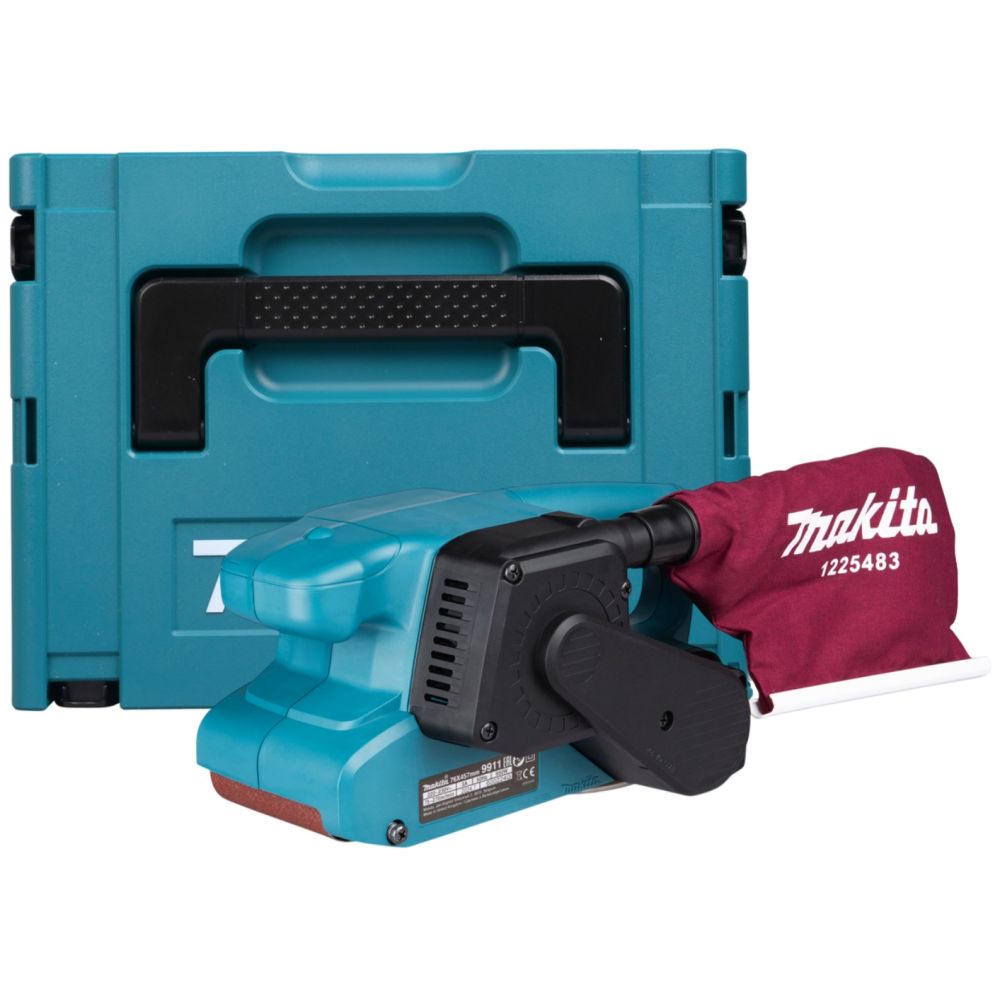 Ленточная шлифмашина Makita 9911J, 650 Вт, 270 м/мин, в кейсе MakPac