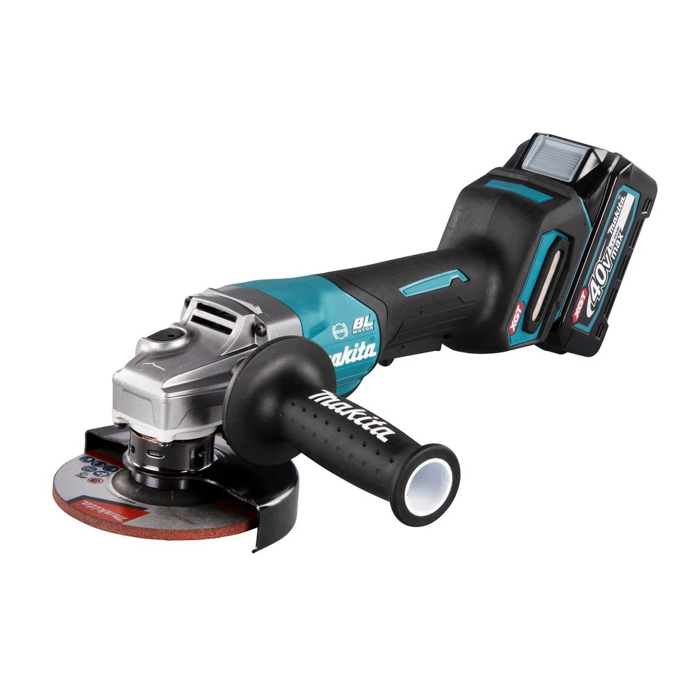 Аккумуляторная угловая шлифовальная машина Makita, 2x4.0 Ач, 40В, 125 мм, 8500 об/мин, кейс, GA013GM201
