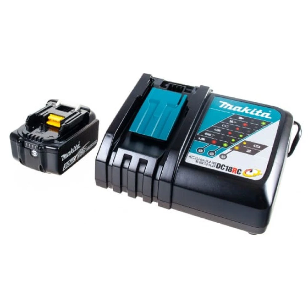 Набор Makita: аккумулятор BL1830B, Li-Ion, 18 В, 3 Ач и зарядное устройство DC18RC, 7.2-18 В, 3 А,  191A25-2/U, уцененный товар
