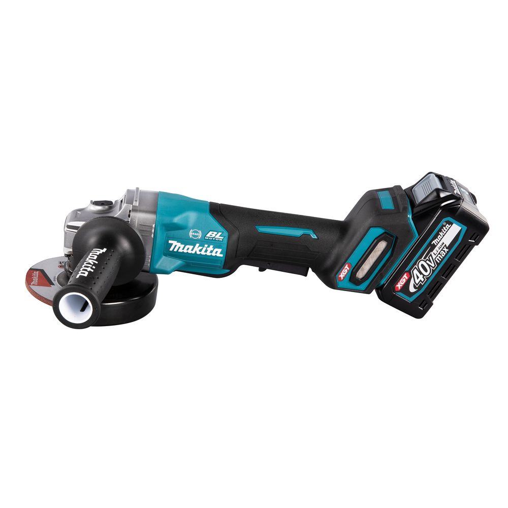 Аккумуляторная угловая шлифовальная машина Makita, 2x4.0 Ач, 40В, 125 мм, 8500 об/мин, кейс, GA013GM201