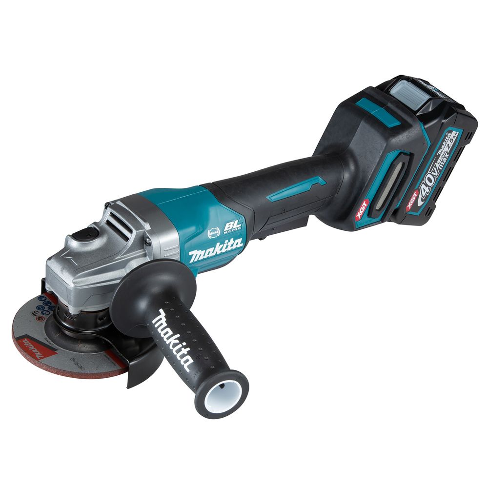 Аккумуляторная угловая шлифовальная машина Makita XGT, 2x4.0 Ач, 40 В, 115 мм, 8500 об/мин, кейс, GA012GM201