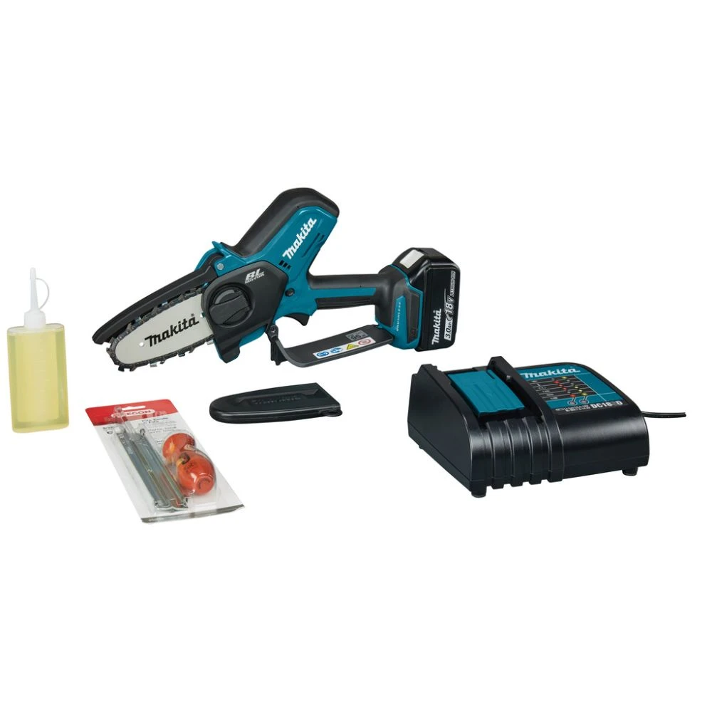 Аккумуляторная цепная пила Makita DUC101SF, 18 В, 10 см, с АКБ 3 Ач и ЗУ