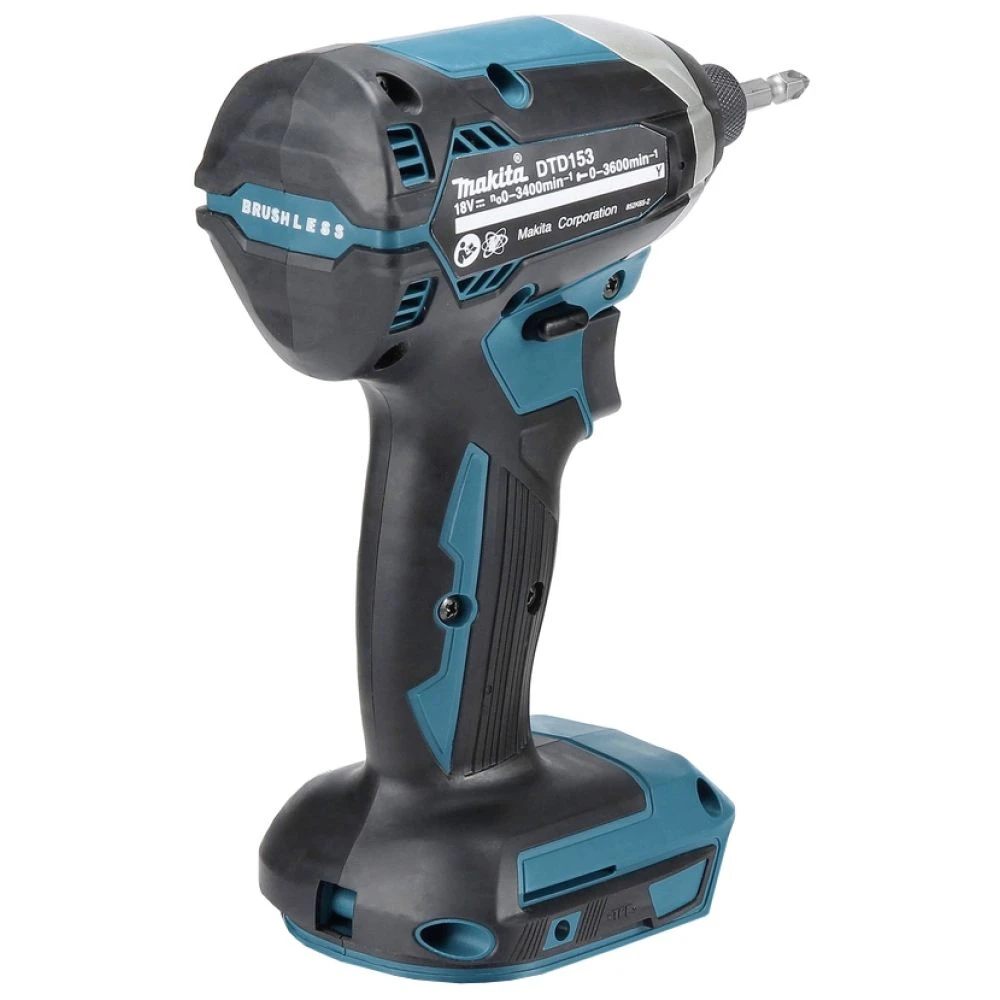 Аккумуляторный шуруповерт Makita DTD153SY, 18 В, 170 Нм, 3600 уд/мин, с АКБ 1.5 Ач и ЗУ, в кейсе