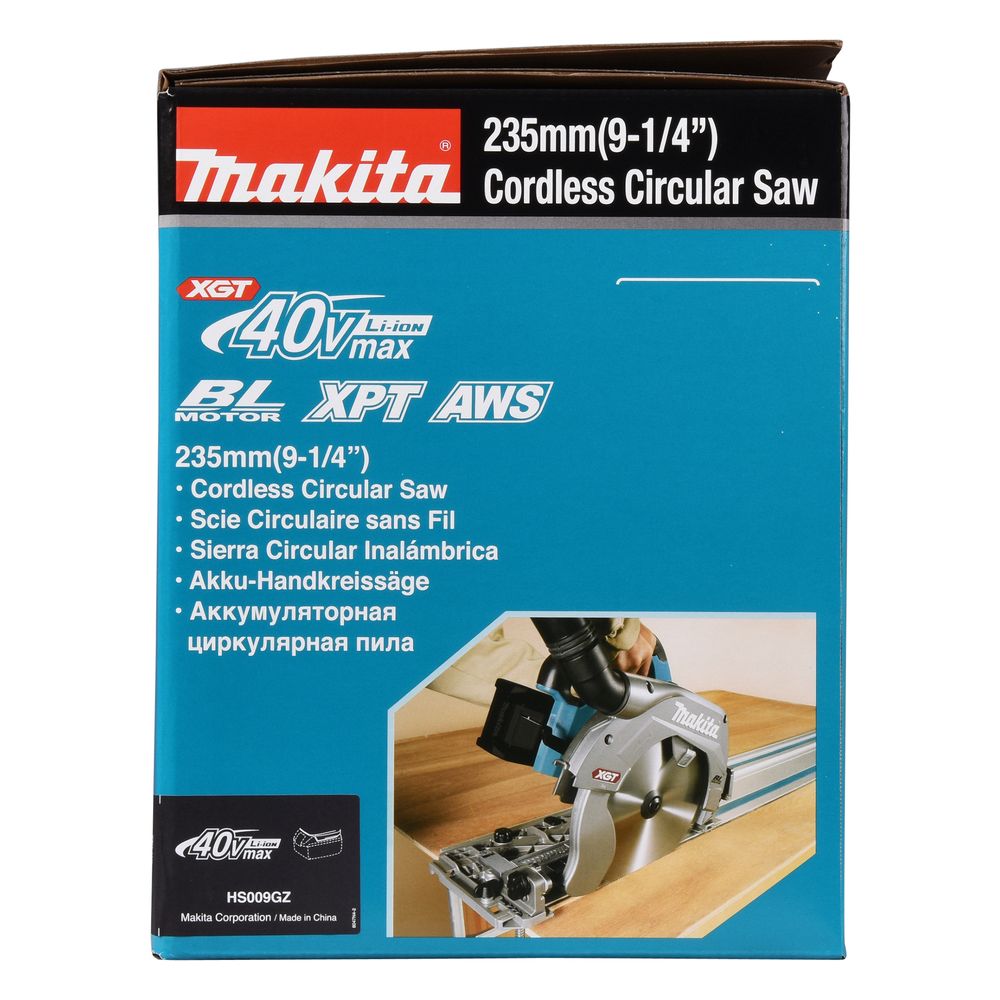 Аккумуляторная дисковая пила Makita HS009GZ, 40 В, 235 мм, 4000 об/мин, без АКБ и ЗУ