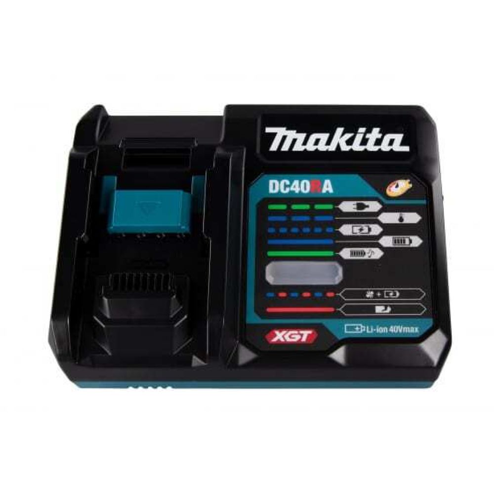 Набор: аккумуляторная дисковая пила Makita RS001GZ + аккумуляторная ударная дрель-шуруповерт Makita HP001GZ + аккумулятор с зарядным устройством Makita 191J67-0