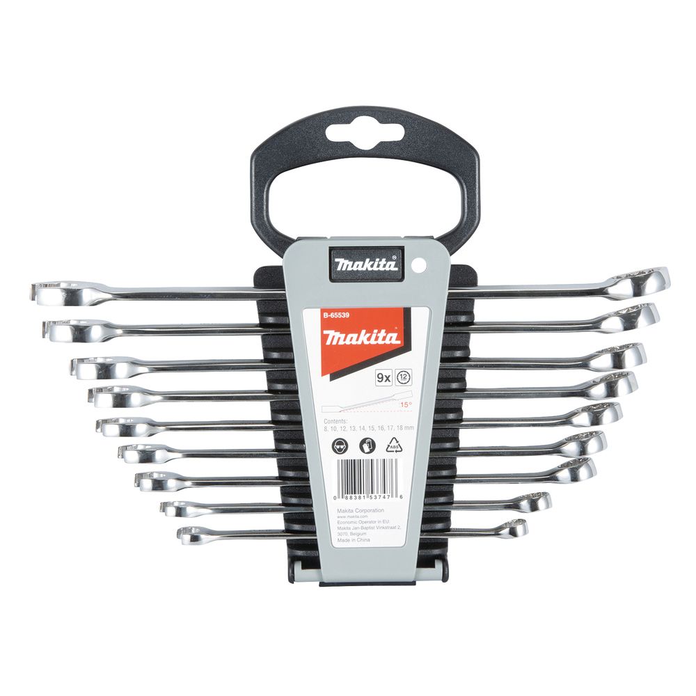 Набор ключей комбинированных Makita, 8-18 мм, 9 шт., B-65539