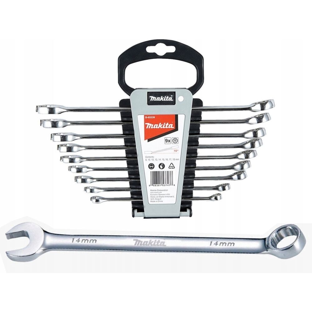 Набор ключей комбинированных Makita, 8-18 мм, 9 шт., B-65539