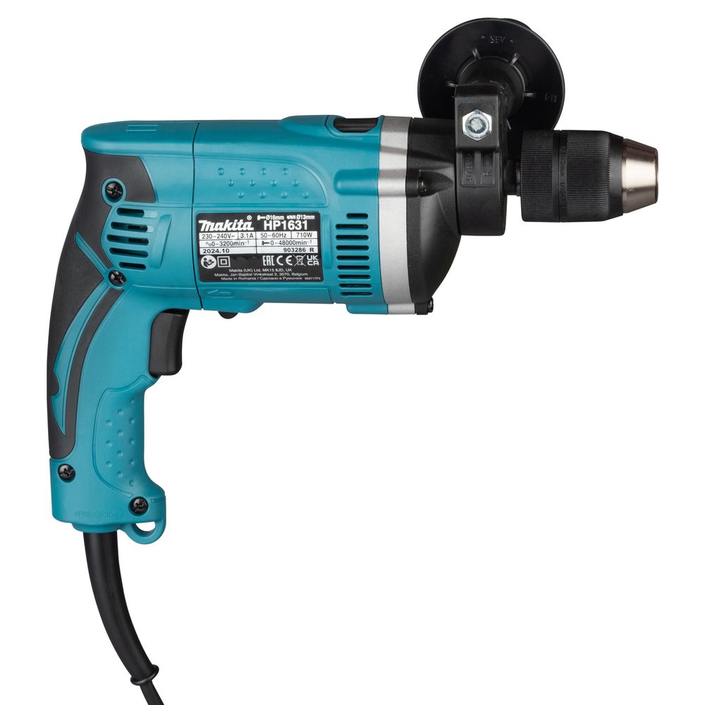 Ударная дрель Makita HP1631, 710 Вт, 3200 об/мин, 48000 уд/мин