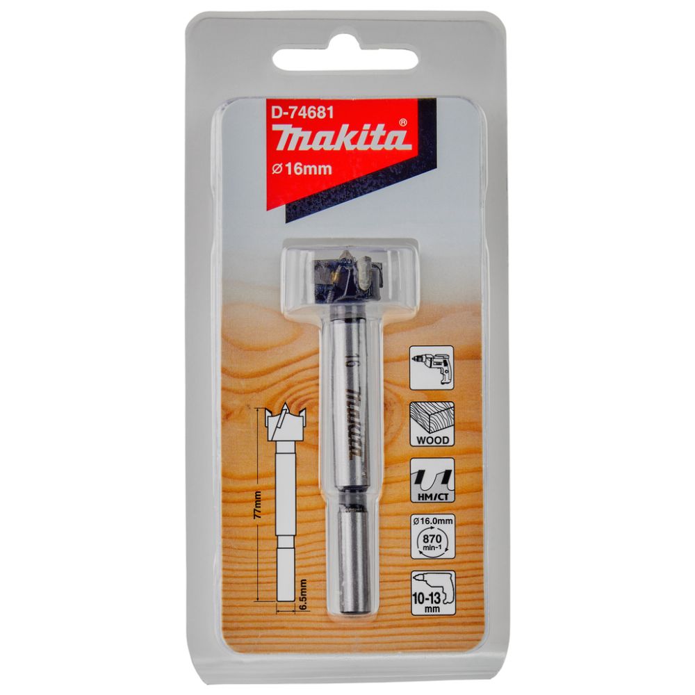Сверло по дереву Makita Форстнера STANDARD, 16x77 мм (D-74681)