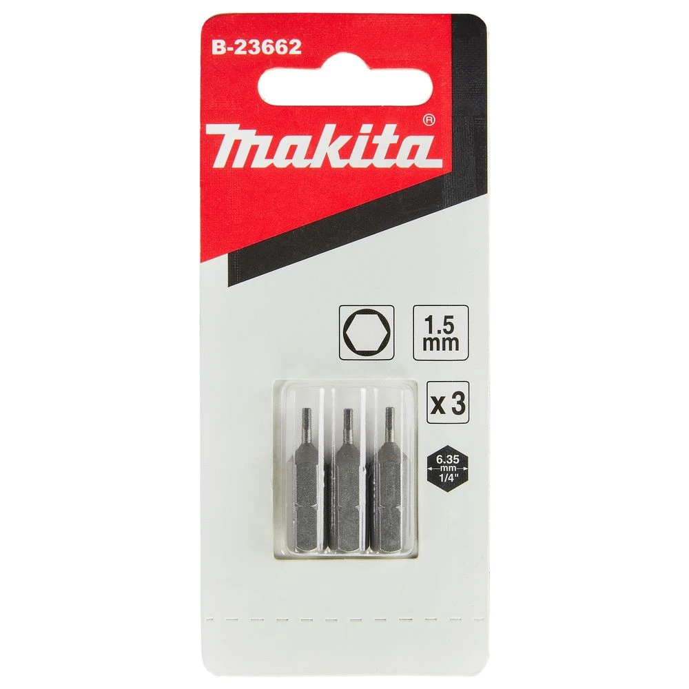 Насадка Makita HEX1.5, 25 мм, C-form, 3 шт., B-23662