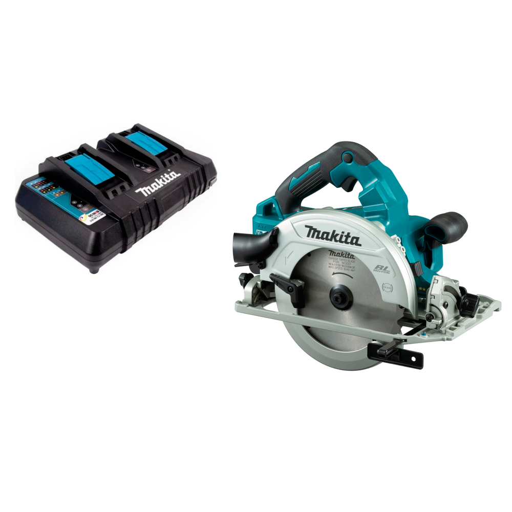 Набор: аккумуляторная дисковая пила Makita DHS782ZJ без АКБ + зарядное устройство Makita 630876-7