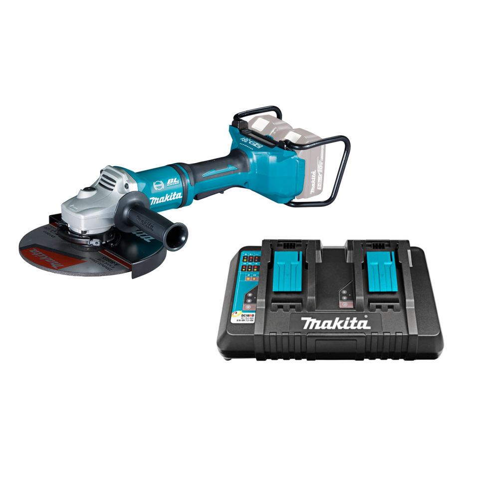 Набор: аккумуляторная угловая шлифовальная машина Makita DGA900Z без АКБ + зарядное устройство Makita 630876-7