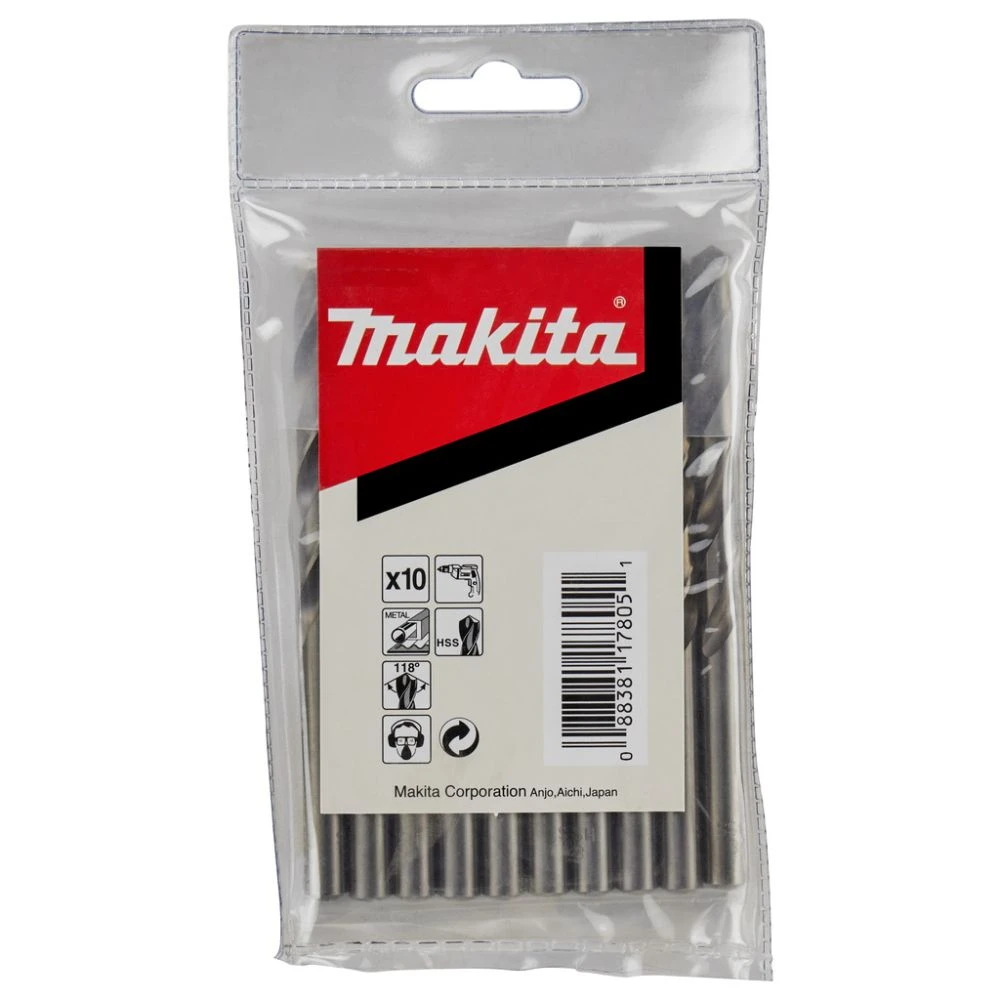 Набор сверл по металлу Makita HSS-G 3, 25х36x65, 10 шт., D-06301