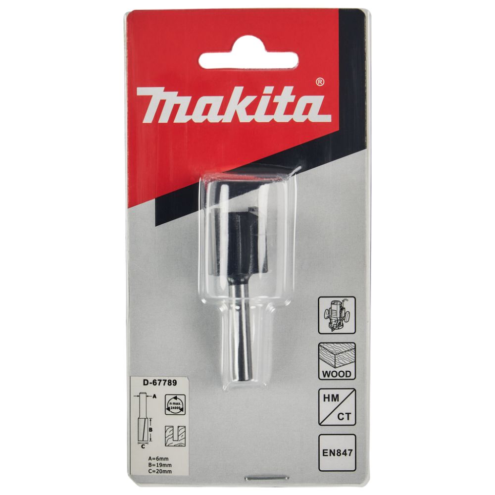 Фреза пазовая с 2 режущими кромками Makita "Эконом" 20x19x6x51x2T, D-67789