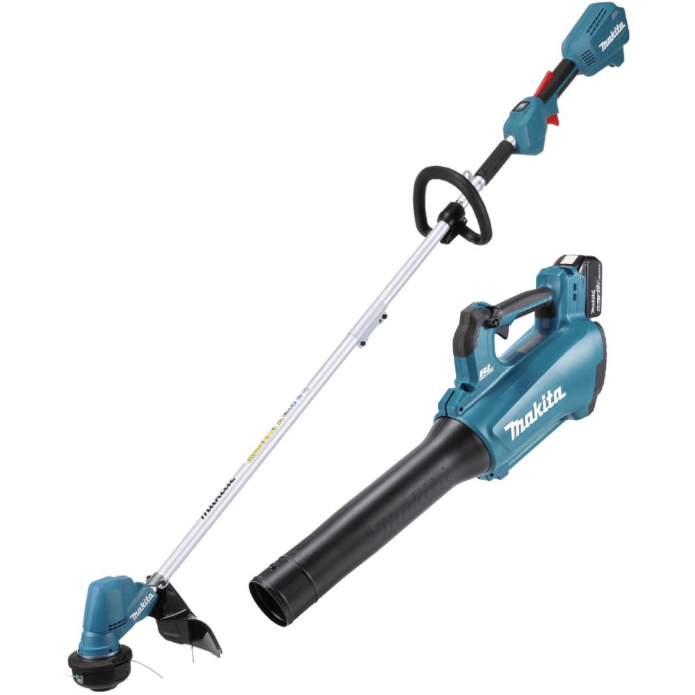 Аккумуляторный набор садовой техники Makita, 18 В: воздуходувка DUB184 + триммер DUR192, с АКБ 3 Ач и ЗУ