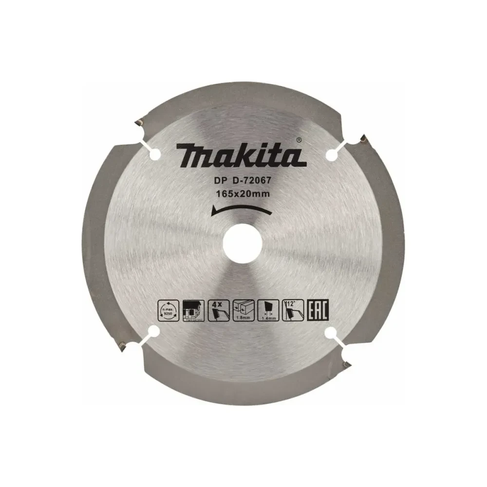 Диск пильный Makita D-72067, по фиброцементу, 165х20х1.4 мм