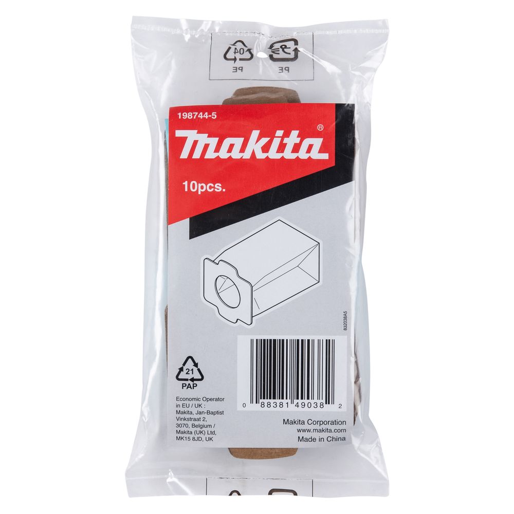 Мешки для пылесоса Makita антибактериальные для DCL182,CL107FD,CL105D,CL104D (198744-5)