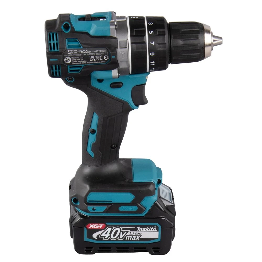 Аккумуляторная ударная дрель-шуруповерт Makita HP002GD201, 40 В, 2200 об/мин, 33000 уд/мин, с 2 АКБ 2.5 Ач и ЗУ, в кейсе