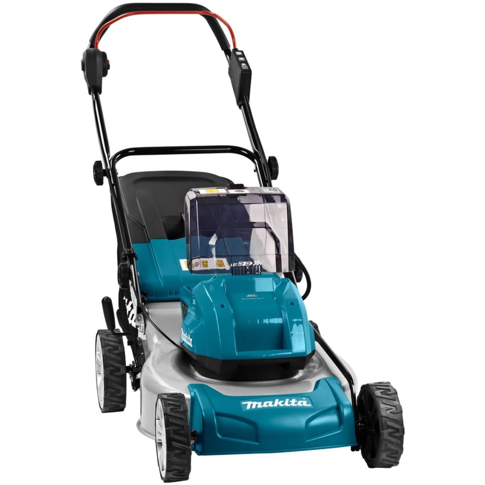 Аккумуляторная газонокосилка Makita DLM460PT2, 2х18 В, 3300 об/мин, 60 л, с 2 АКБ 5 Ач и ЗУ