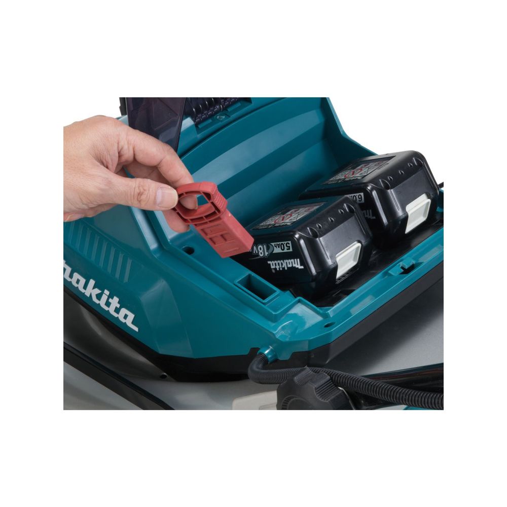 Аккумуляторная газонокосилка Makita DLM460PT2, 2х18 В, 3300 об/мин, 60 л, с 2 АКБ 5 Ач и ЗУ