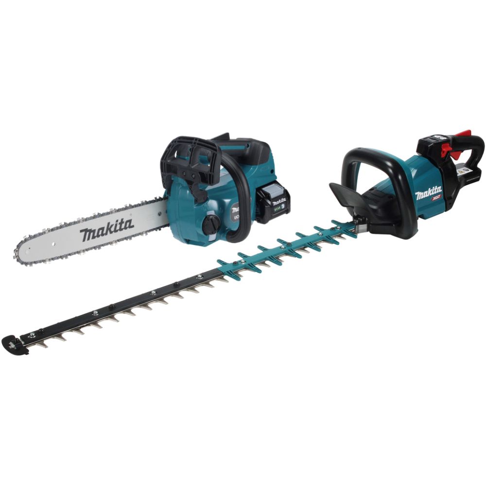 Аккумуляторный набор садовой техники Makita, 40 В: цепная пила UC004G + кусторез UH005G, с АКБ 4 Ач и ЗУ