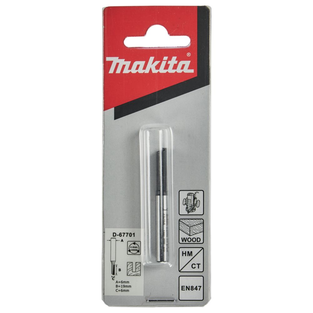 Фреза пазовая с 1 режущей кромкой Makita "Эконом" 6x19x6x51x1T, D-67701