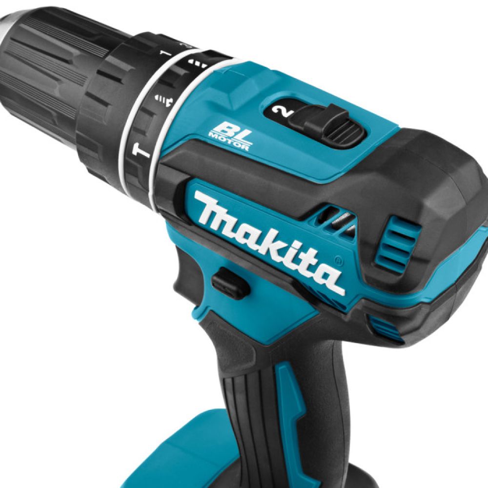Аккумуляторная ударная дрель-шуруповерт Makita DHP485SYE, 18 В, 1900 об/мин, 28500 уд/мин, с 2 АКБ 1.5 Ач и ЗУ, в кейсе