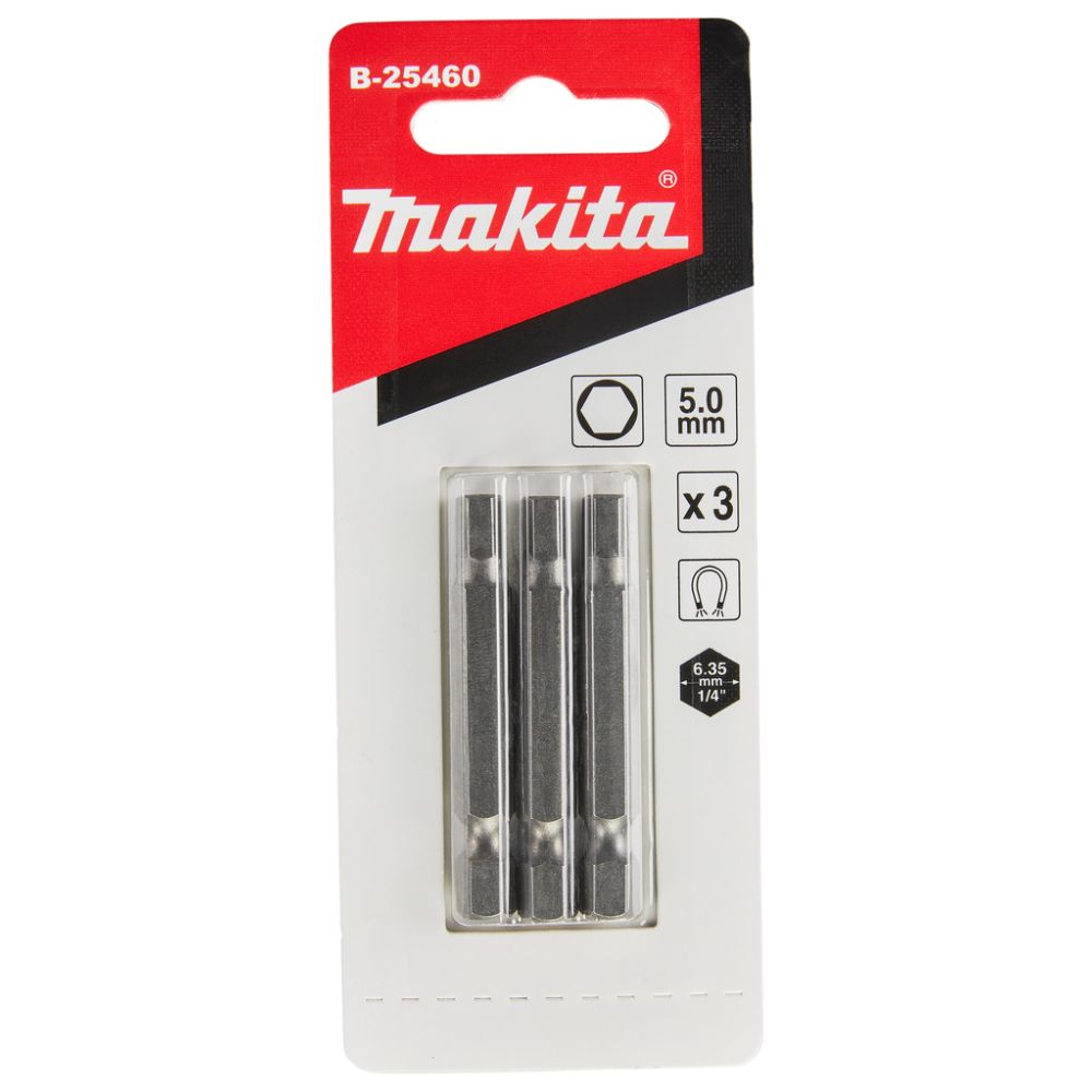 Насадка Makita HEX5.0, 50 мм, E-form (MZ), 3 шт., B-25460