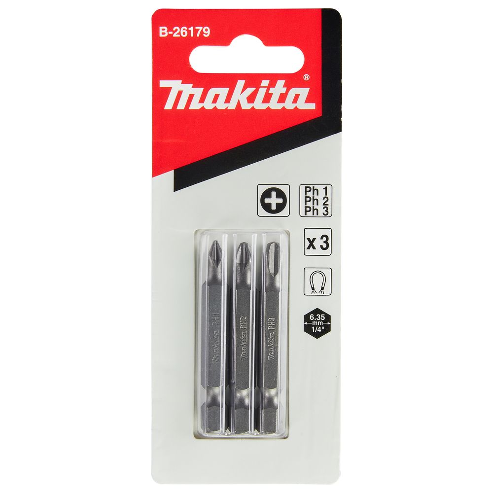 Насадка Makita PH1/PH2/PH3, 50 мм, E-form (MZ), 3 шт., B-26179